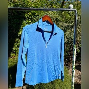 Light Blue Womens MD Long Sleeve Bette & Court Golf Shirt